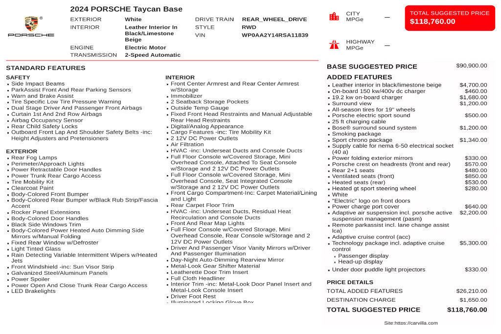 Used 2024 Porsche Taycan RWD image 3