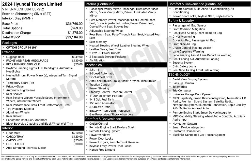 Certified 2024 Hyundai Tucson Limited FWD image 33