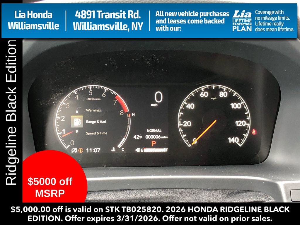 New 2026 Honda Ridgeline Black Edition image 16
