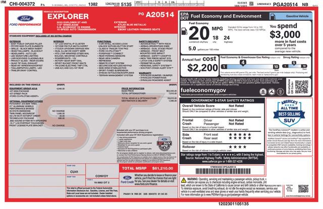 Certified 2023 Ford Explorer ST w/ Equipment Group 401A AWD/4WD image 3