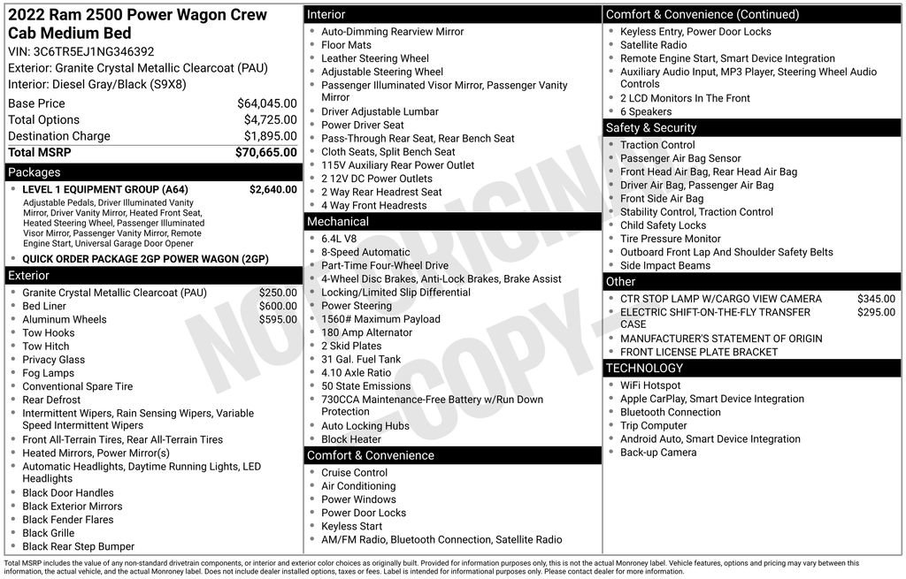 Used 2022 RAM 2500 Power Wagon w/ Level 1 Equipment Group image 2