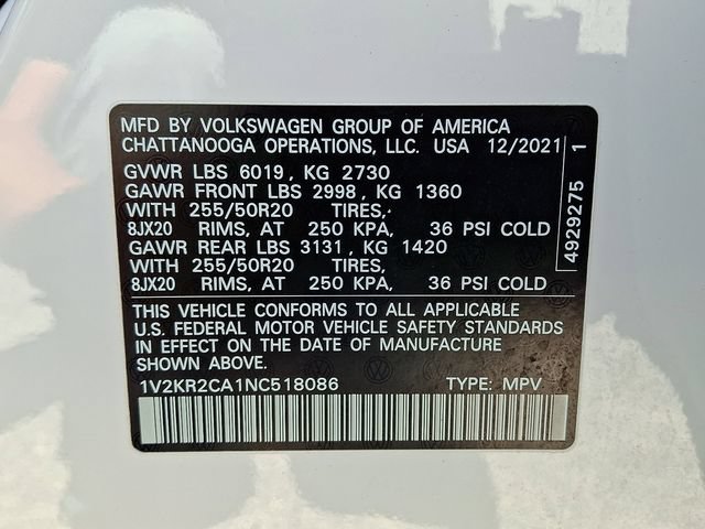 Used 2022 Volkswagen Atlas SE w/ Panoramic Sunroof Package AWD/4WD image 27