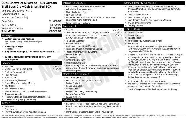 Used 2024 Chevrolet Silverado 1500 Custom Trail Boss AWD/4WD image 9