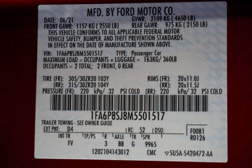 Used 2021 Ford Mustang Shelby GT500 w/ Carbon Fiber Track Pack RWD image 20