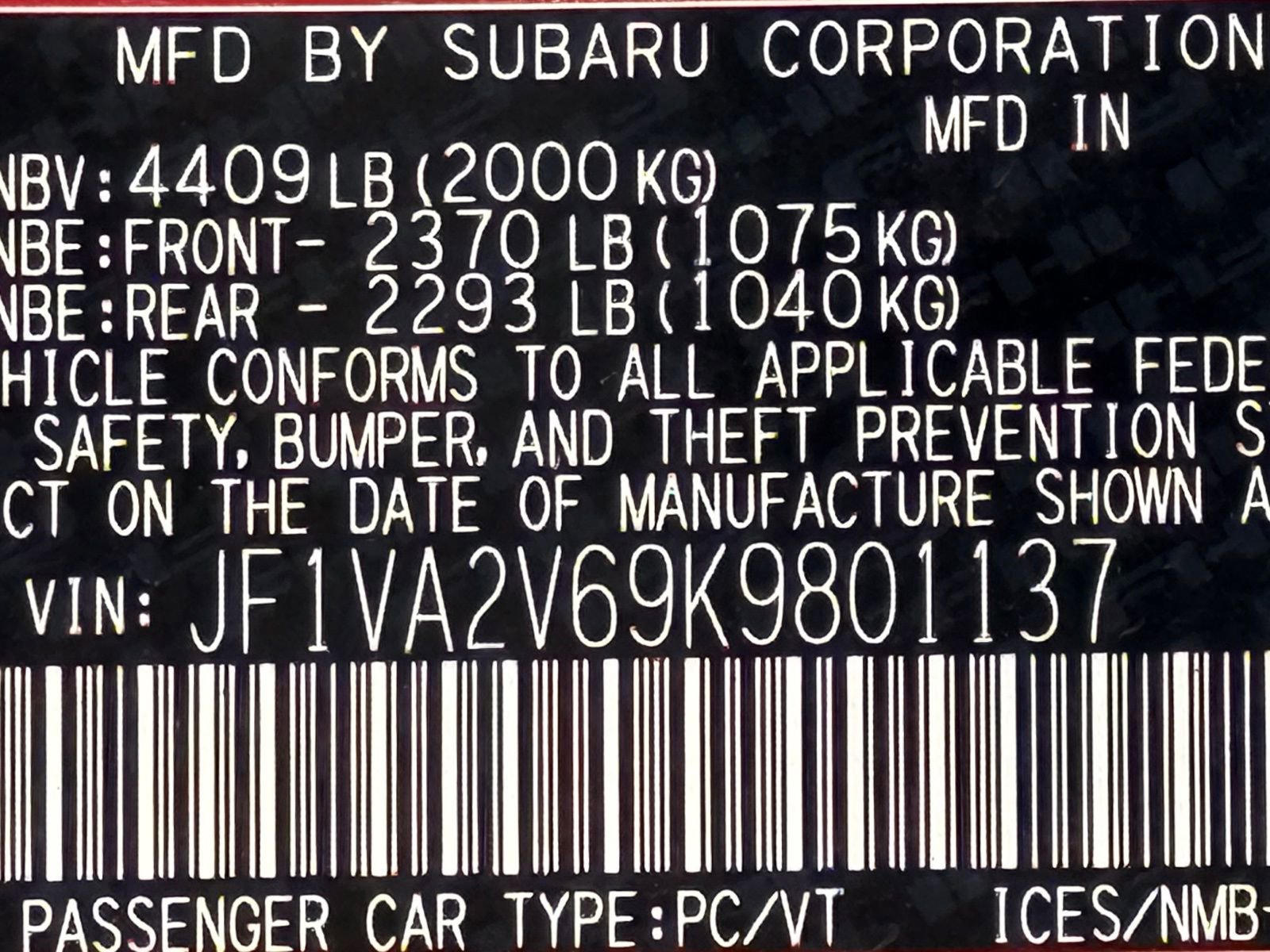 Used 2019 Subaru WRX STI Limited AWD/4WD image 48