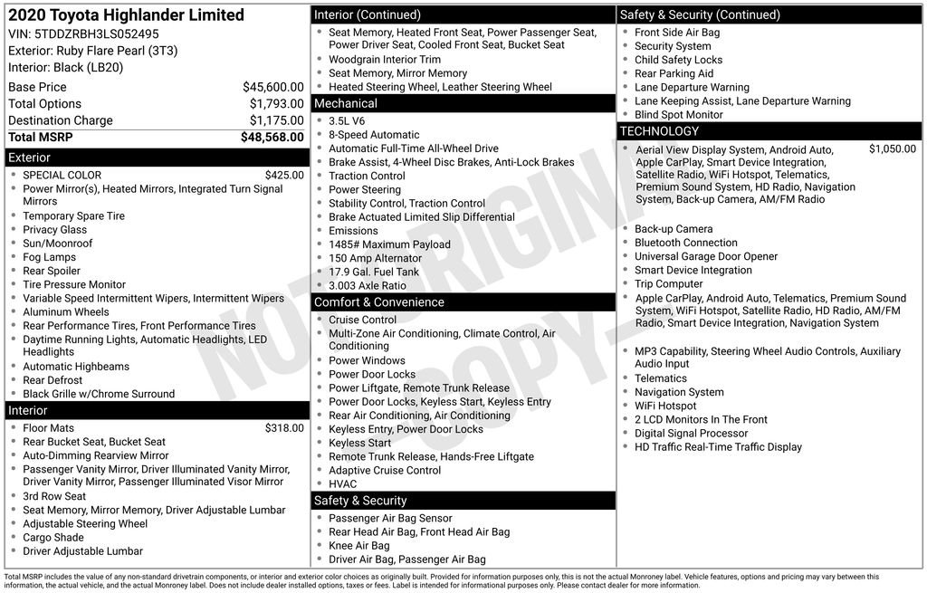 Certified 2020 Toyota Highlander Limited AWD/4WD image 30
