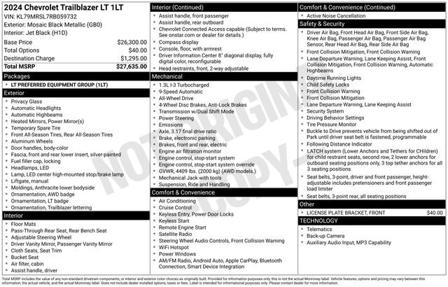 Used 2024 Chevrolet TrailBlazer LT AWD/4WD image 20