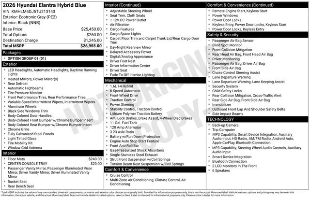 New 2026 Hyundai Elantra Hybrid FWD image 27