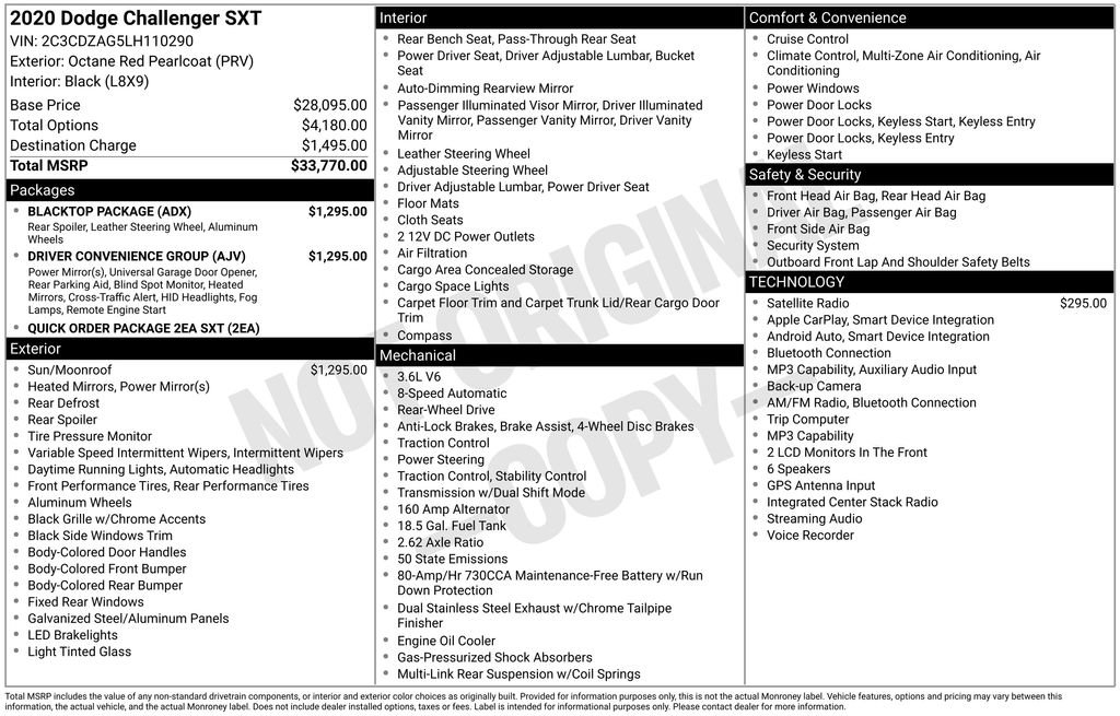 Used 2020 Dodge Challenger SXT w/ Driver Convenience Group RWD image 3