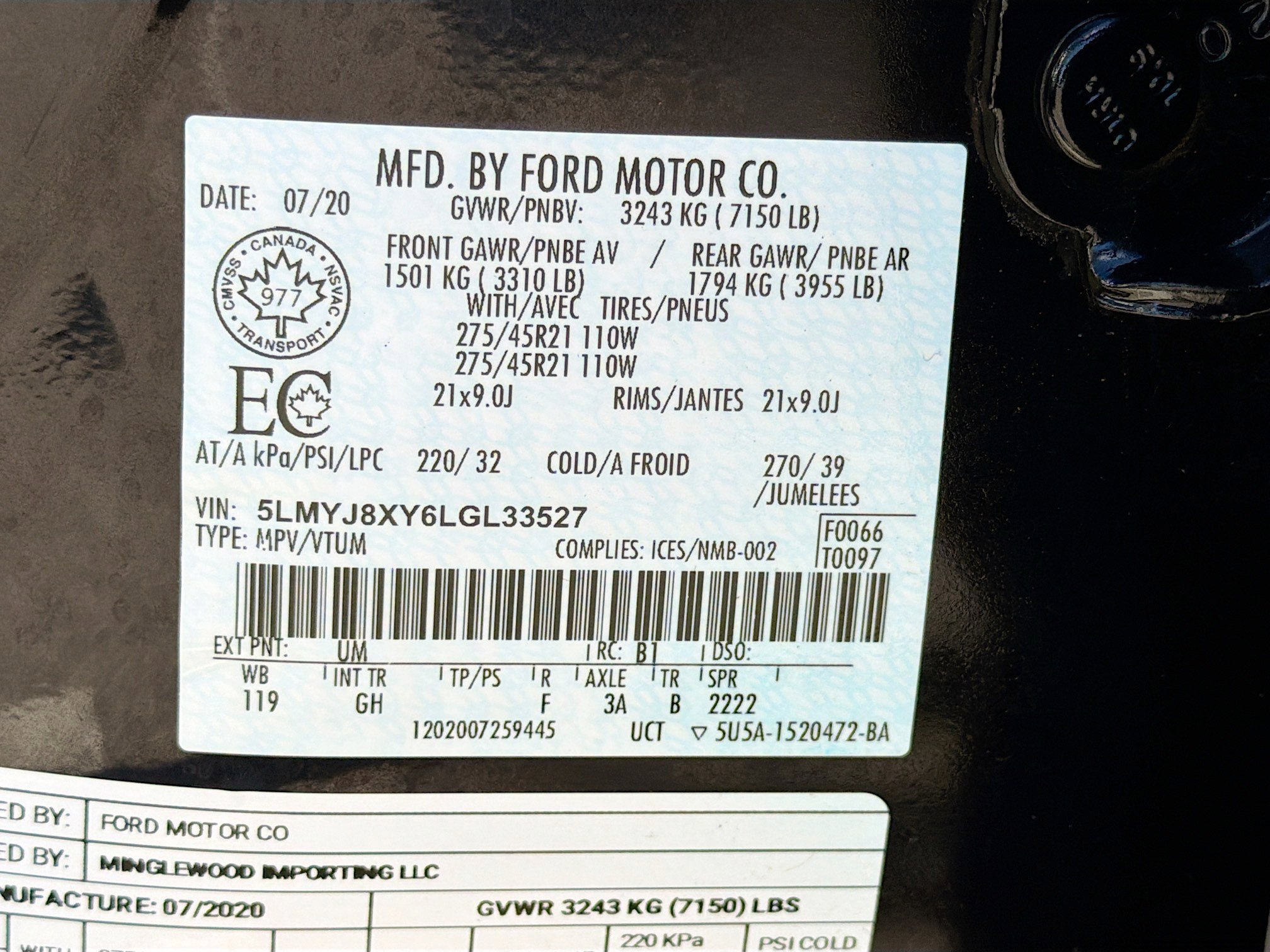 Used 2020 Lincoln Aviator Grand Touring w/ Equipment Group 302A image 45