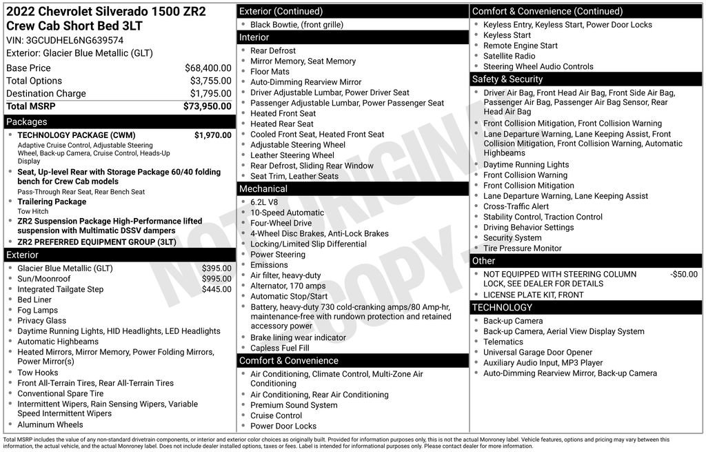 Used 2022 Chevrolet Silverado 1500 ZR2 w/ Technology Package AWD/4WD image 27