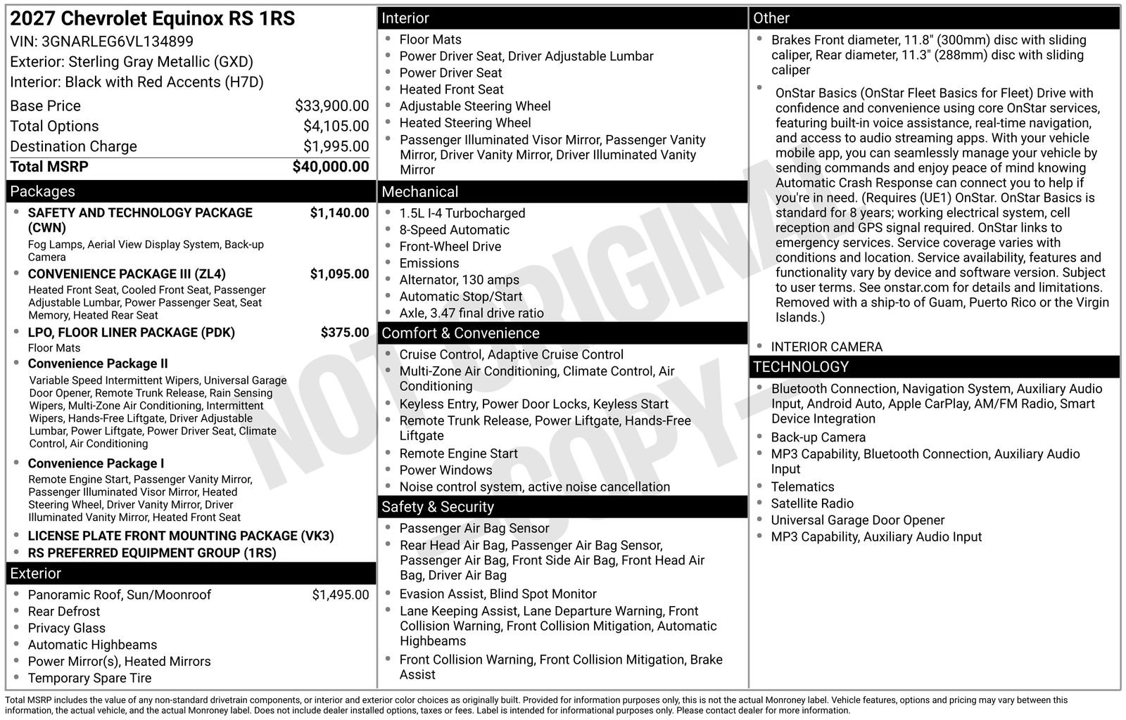New 2027 Chevrolet Equinox RS w/ Safety and Technology Package FWD image 9