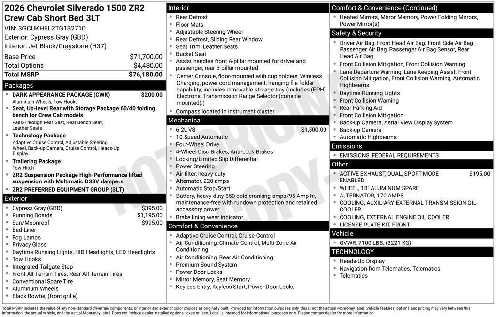 New 2026 Chevrolet Silverado 1500 ZR2 w/ Dark Appearance Package image 5