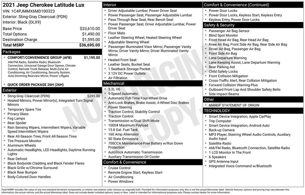 Used 2021 Jeep Cherokee Latitude Lux w/ Comfort/Convenience Group AWD/4WD image 23