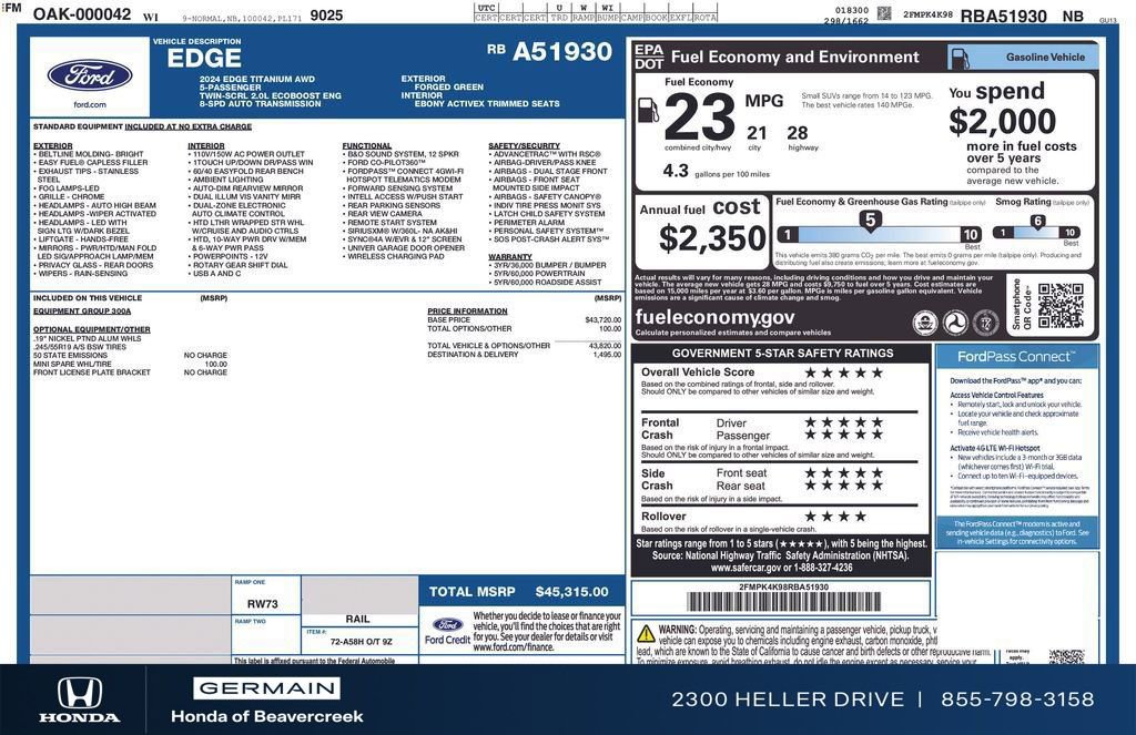 Used 2024 Ford Edge Titanium AWD/4WD image 30