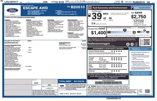 Used 2024 Ford Escape ST-Line Select w/ Tech Pack #2 AWD/4WD image 9