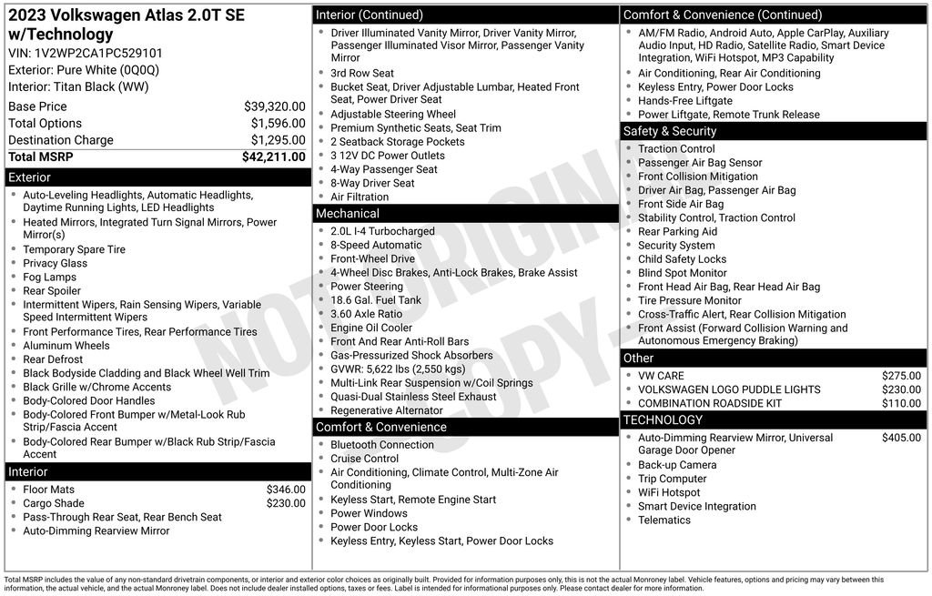 Certified 2023 Volkswagen Atlas SE FWD image 38