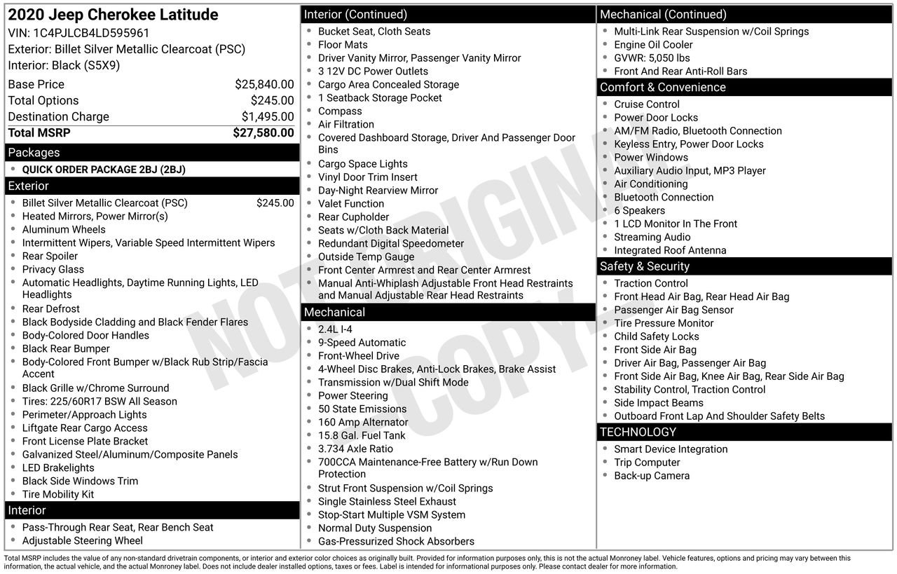 Used 2020 Jeep Cherokee Latitude image 37