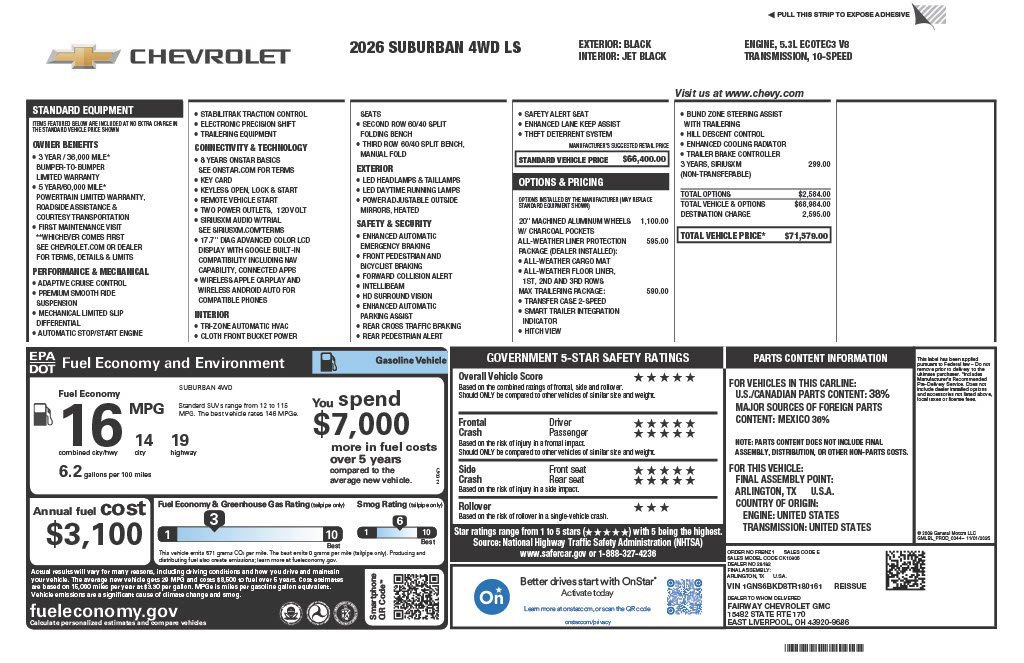 New 2026 Chevrolet Suburban LS image 4