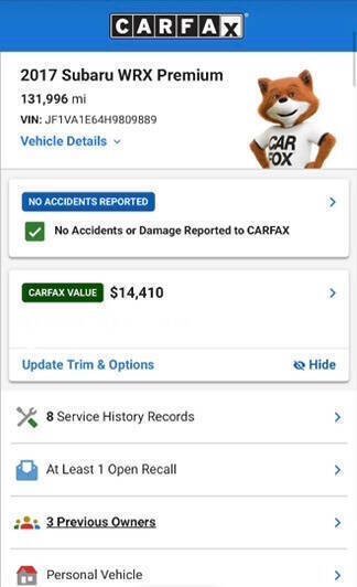 Used 2017 Subaru WRX Premium w/ Popular Package #1 AWD/4WD image 3