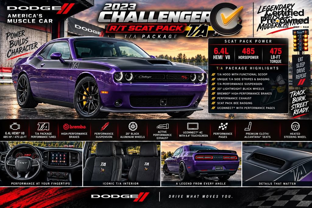 Certified 2023 Dodge Challenger R/T Scat Pack w/ T/A Package RWD image 2
