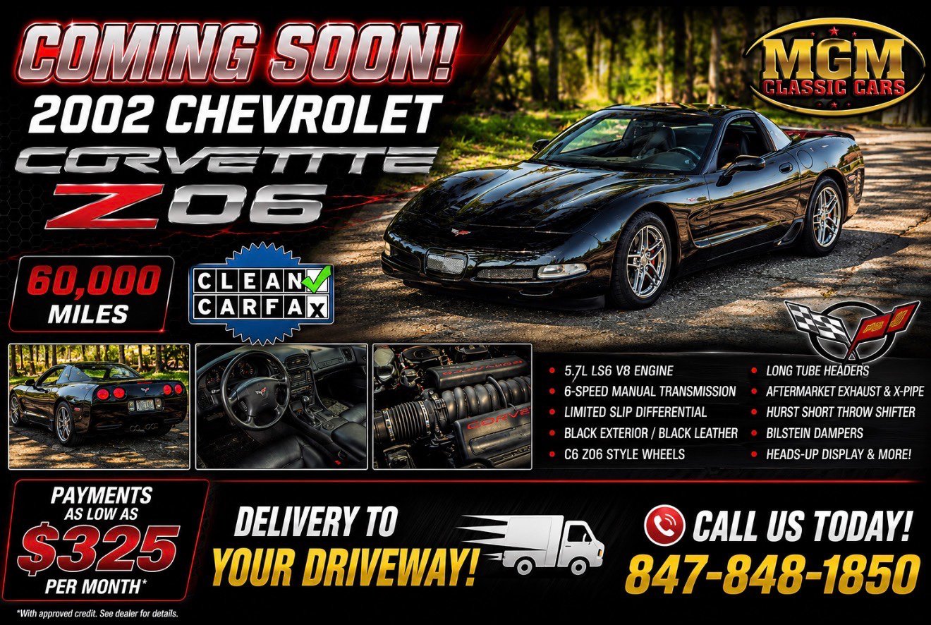 Used 2002 Chevrolet Corvette Z06 w/ Memory Pkg RWD image 1