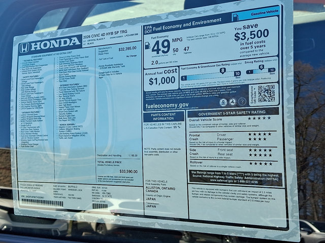 New 2026 Honda Civic FWD Hybrid Sedan image 23