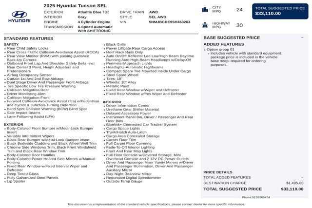 Used 2025 Hyundai Tucson SEL AWD/4WD image 44