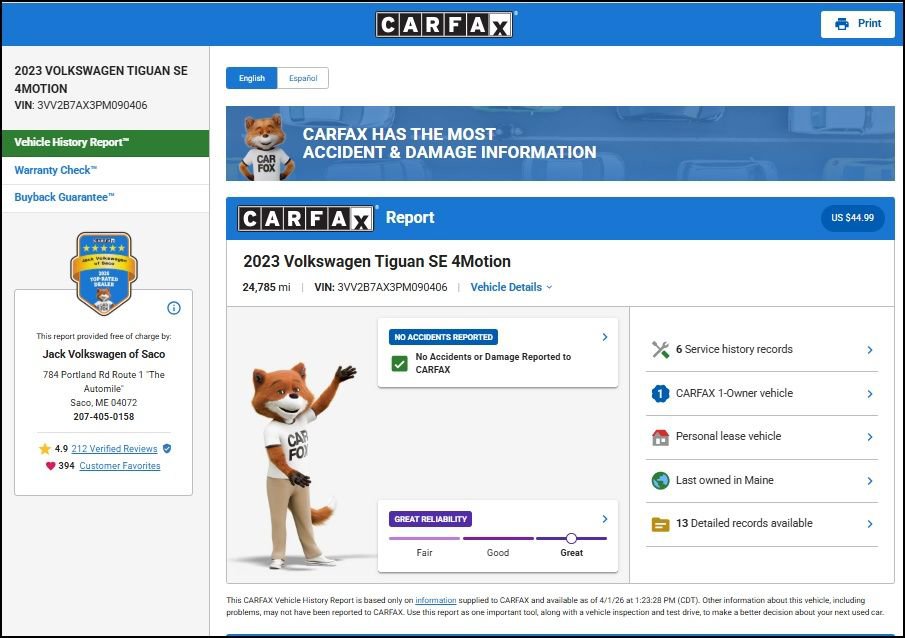 Used 2023 Volkswagen Tiguan SE image 13