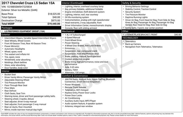 Used 2017 Chevrolet Cruze LS image 5