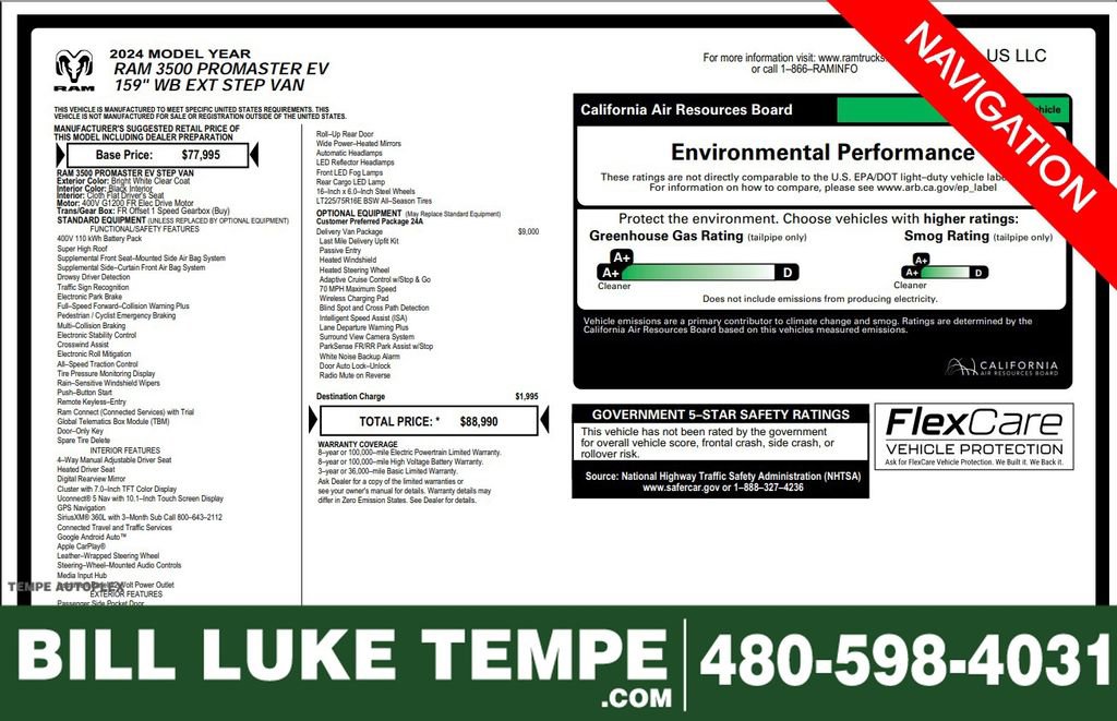 Used 2024 RAM ProMaster 3500 w/ Delivery Van Package