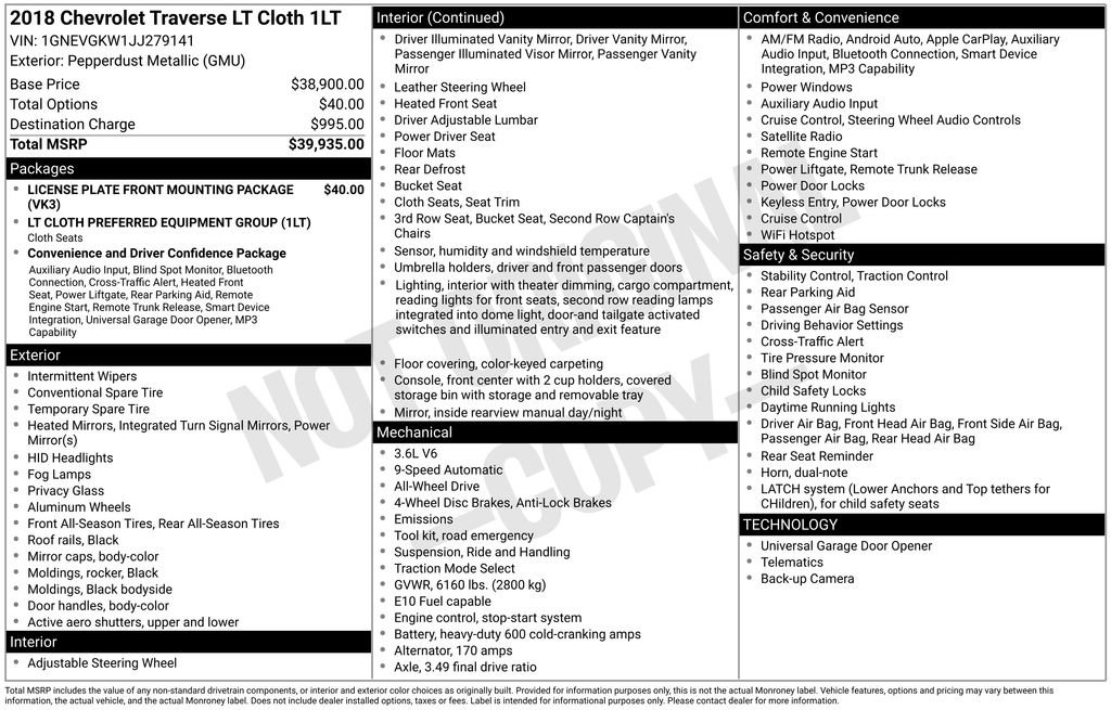 Used 2018 Chevrolet Traverse LT image 12