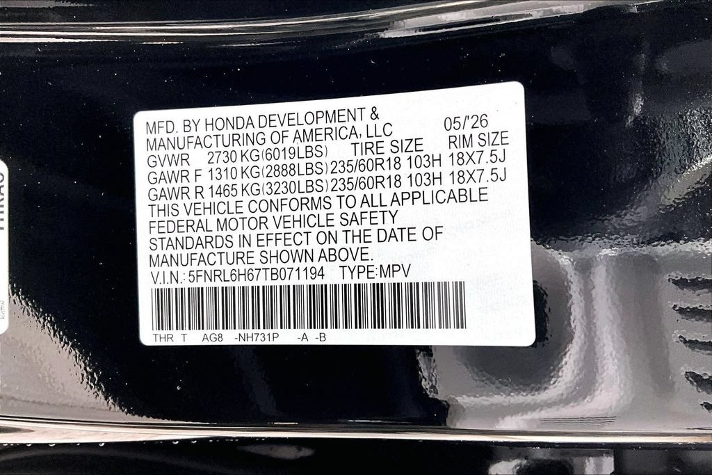 New 2026 Honda Odyssey EX-L image 8