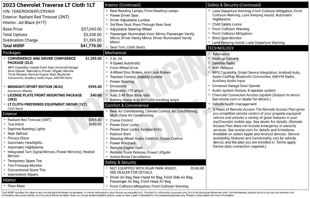 Certified 2023 Chevrolet Traverse LT FWD image 40