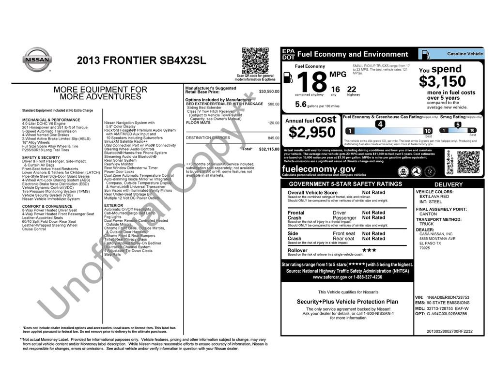 Used 2013 Nissan Frontier SL RWD image 27