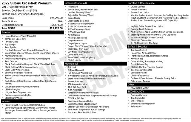 Used 2022 Subaru Crosstrek 2.0i Premium image 27