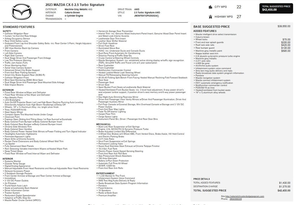 Certified 2023 MAZDA CX-5 Signature AWD/4WD image 27