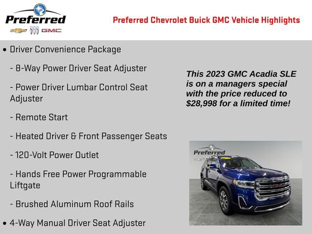 Certified 2023 GMC Acadia SLE w/ Driver Convenience Package image 2