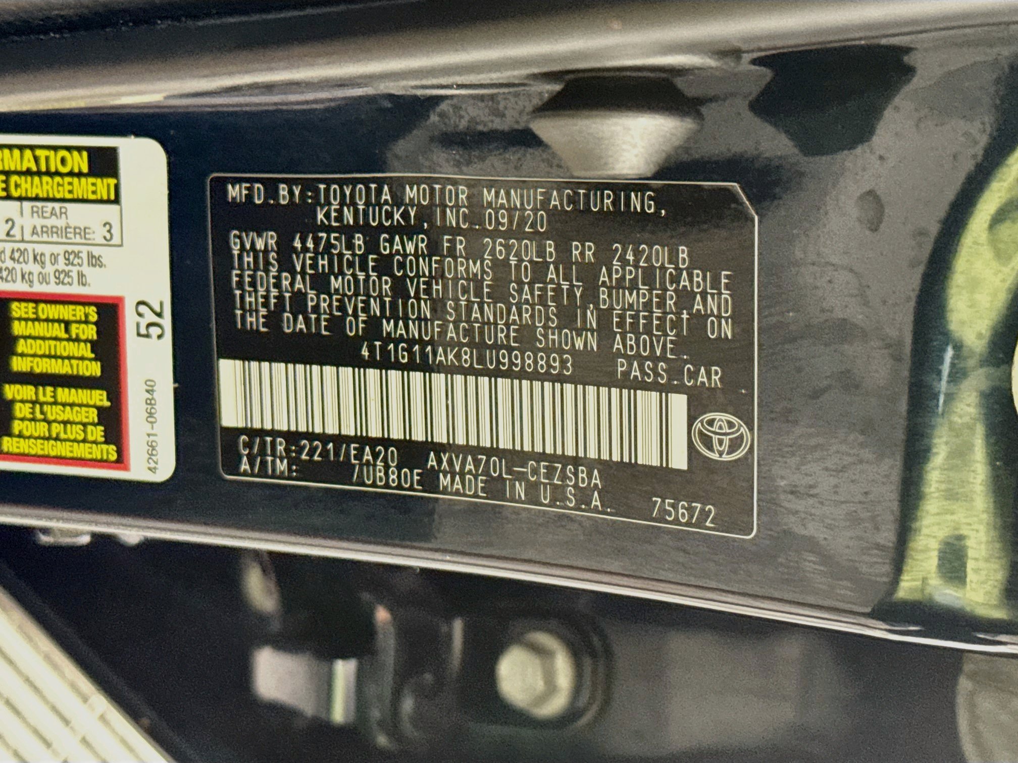 Used 2020 Toyota Camry SE FWD image 37
