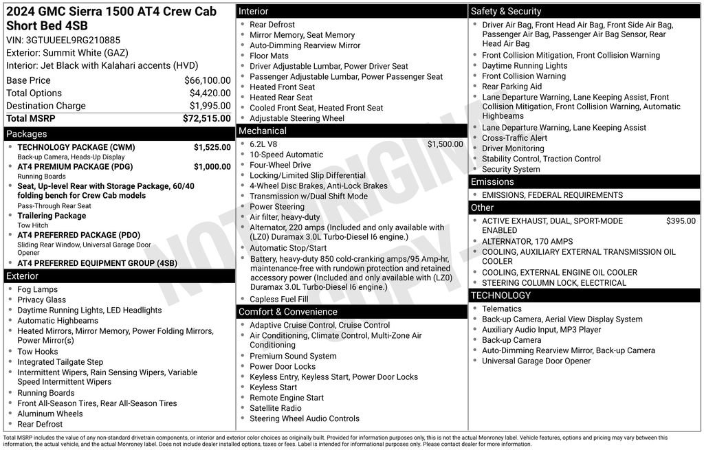 Used 2024 GMC Sierra 1500 AT4 w/ Technology Package image 13