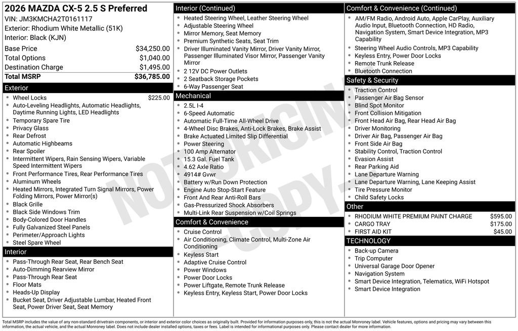 New 2026 MAZDA CX-5 Preferred AWD/4WD image 33