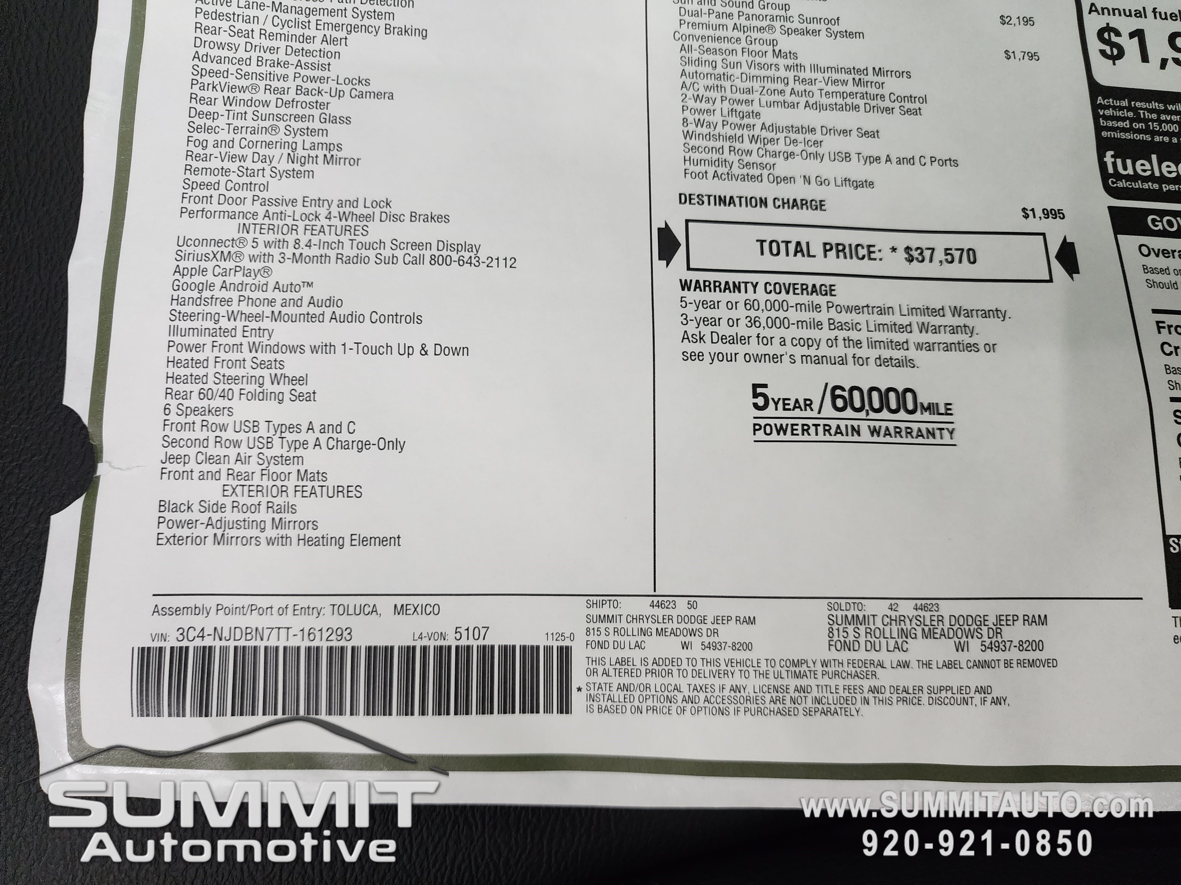 New 2026 Jeep Compass Latitude w/ Sun and Sound Group AWD/4WD image 34