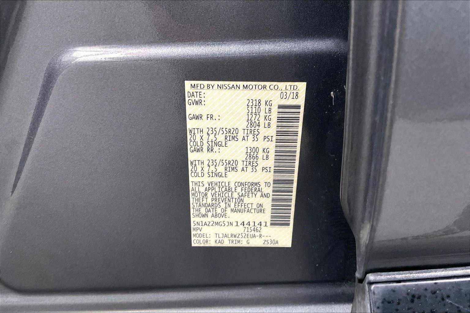 Used 2018 Nissan Murano SL w/ Midnight Edition Package FWD image 34