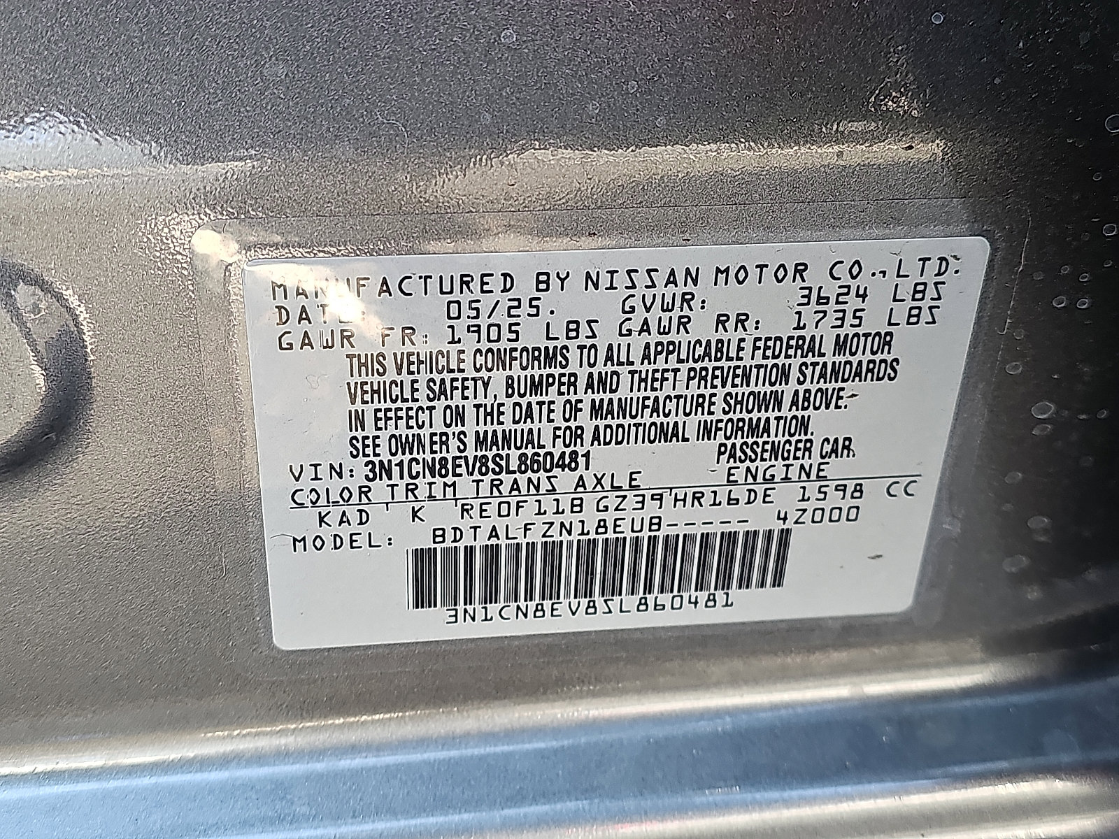 Certified 2025 Nissan Versa SV w/ Trunk Package image 26