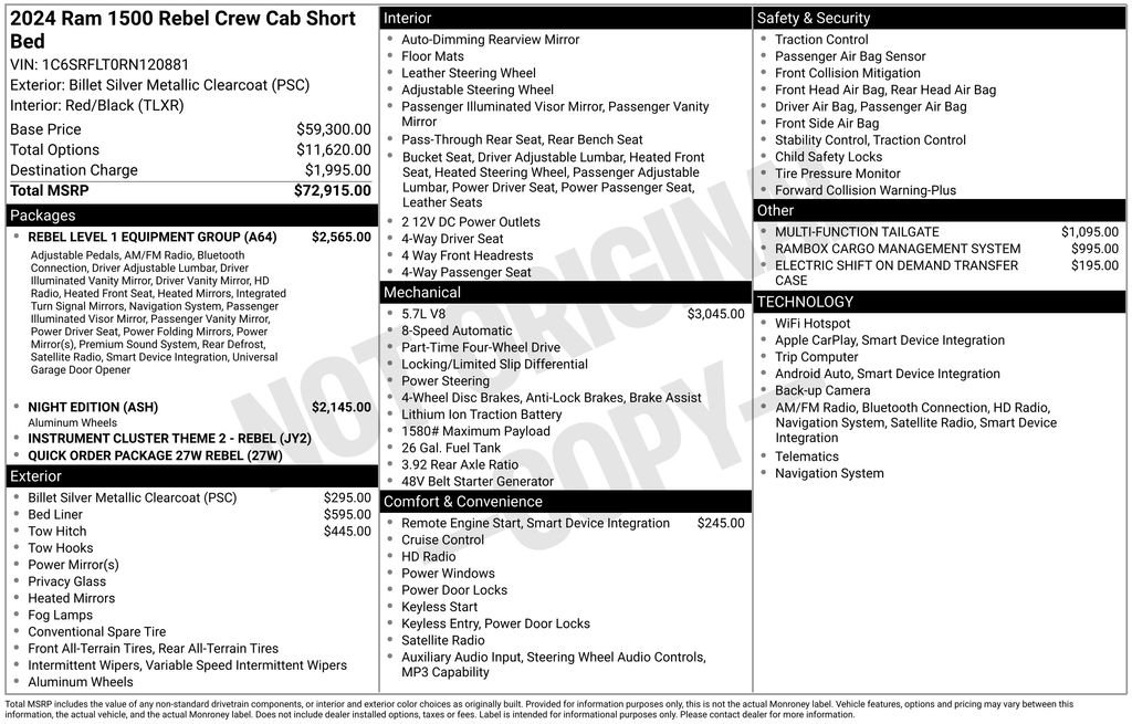 Used 2024 RAM 1500 Rebel w/ Rebel Level 1 Equipment Group AWD/4WD image 6