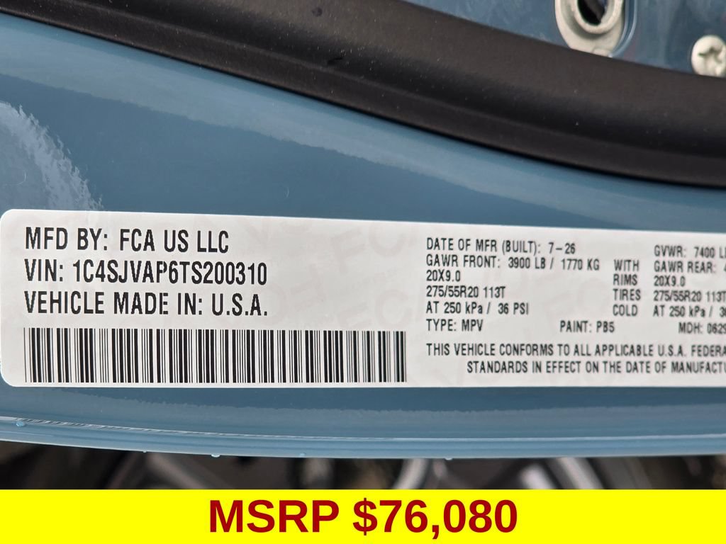 New 2026 Jeep Grand Wagoneer 4WD w/ Quick Order Packge 29V Upland image 43