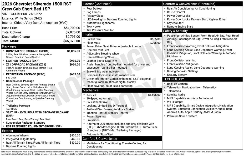 New 2026 Chevrolet Silverado 1500 RST w/ Convenience Package II AWD/4WD image 21