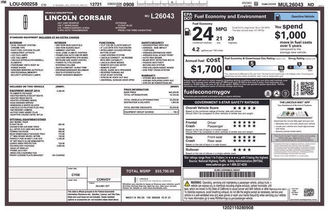 Used 2021 Lincoln Corsair Reserve w/ Equipment Group 201A AWD/4WD image 7