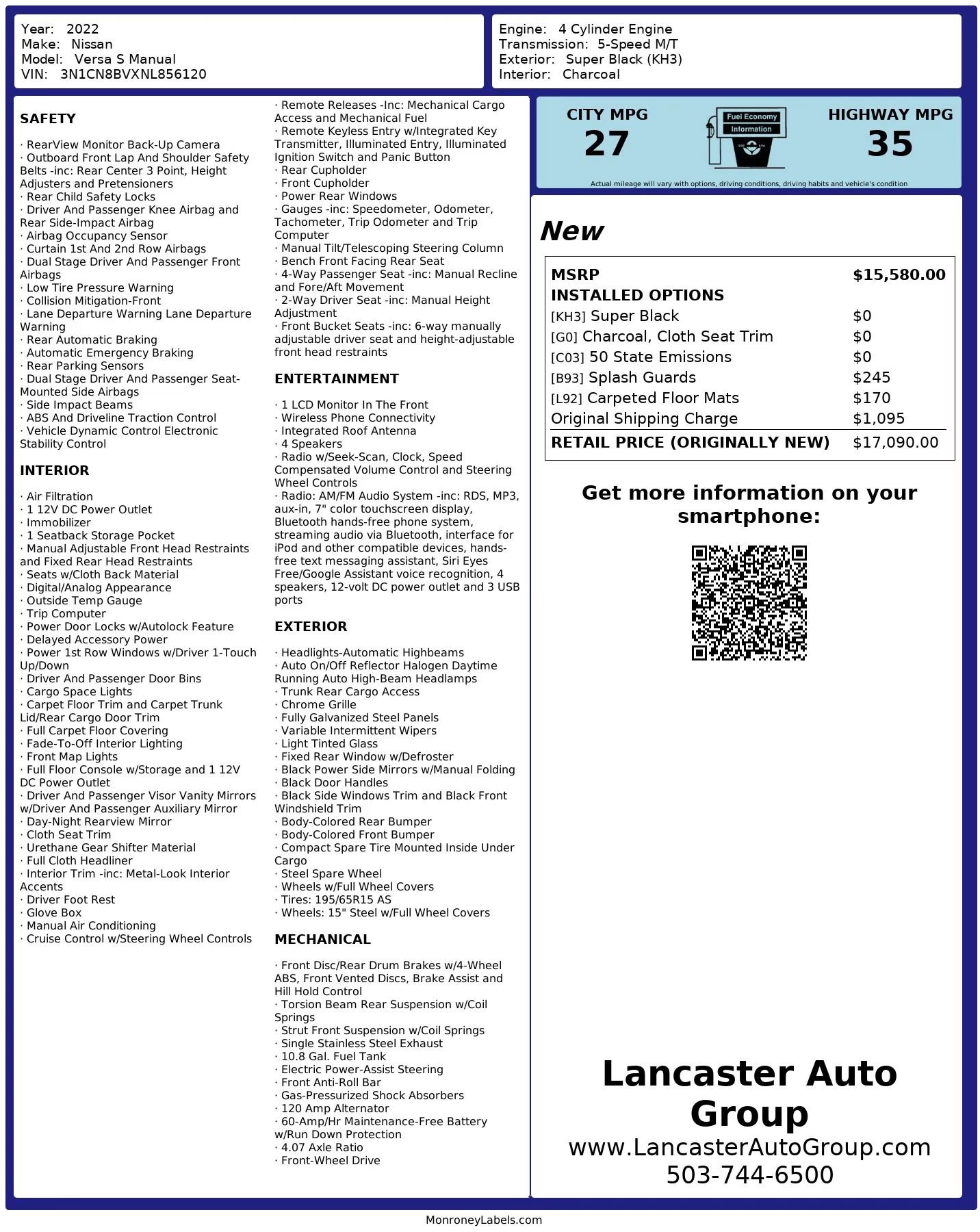 Used 2022 Nissan Versa S FWD image 2
