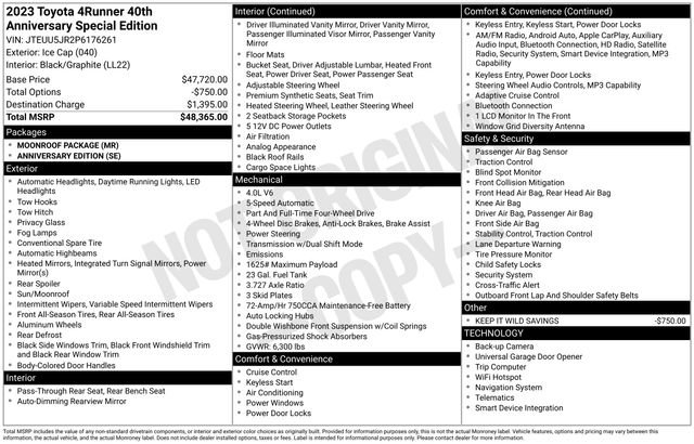 Certified 2023 Toyota 4Runner 40th Anniversary SE AWD/4WD image 33